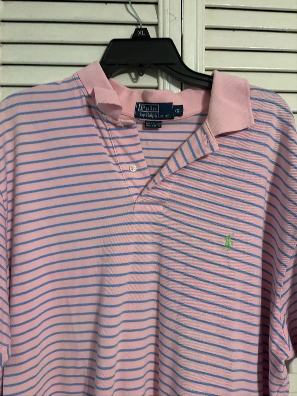 Ralph Lauren Pink & Blue Striped Polo Shirt size xxl